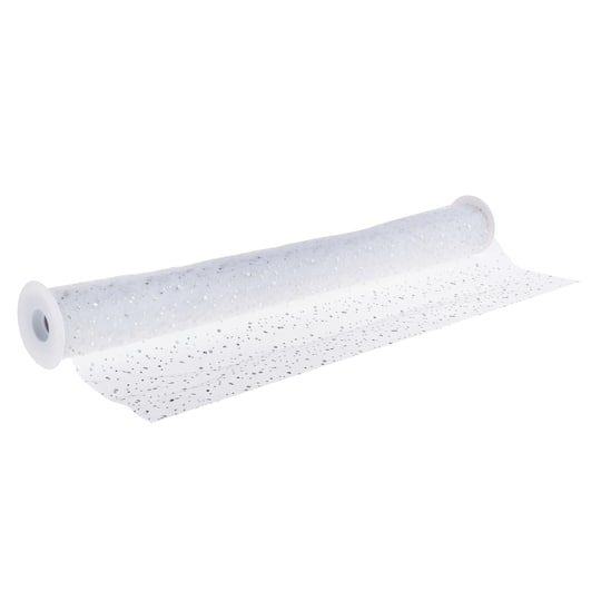 Michaels, 54" x 9yd. White Holographic Dot Tulle by Celebrate It™ – Category: Tulle